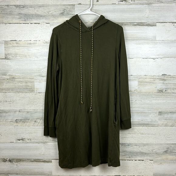 Lou & Grey womens small long sleeve soft medium weight t shirt mini dress hood - Picture 1 of 5